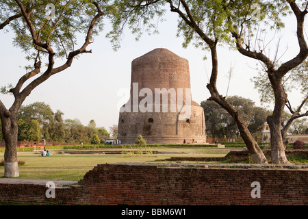 Stupa Dhamekh Sarnath Varanasi Uttar Pradesh, India Foto Stock