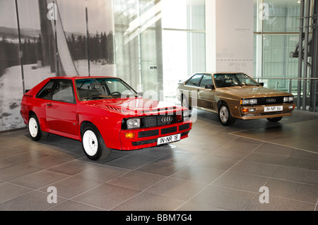 Audi Quattro, museo mobile, Audi mondo Audi di Ingolstadt, Baviera, Germania, Europa Foto Stock