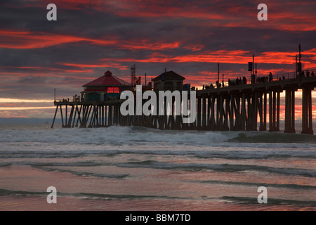 L'Huntington Beach Pier Huntington Beach Orange County in California Foto Stock