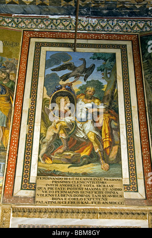 Mosaici su esterno della cappella Palantine Palazzo dei Normanni Palermo Sicilia Italia Foto Stock