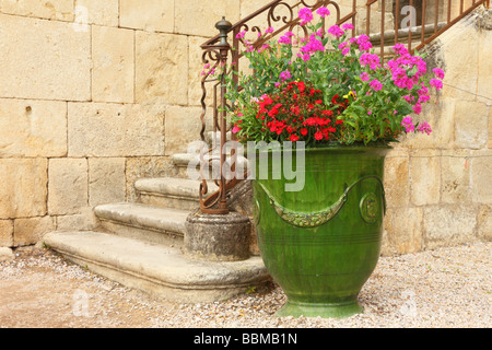 Vaso di fiori ex Arcivescovo Flower Garden Saint Nazaire Cathedral Beziers Herault Languedoc-Roussillon Francia Foto Stock