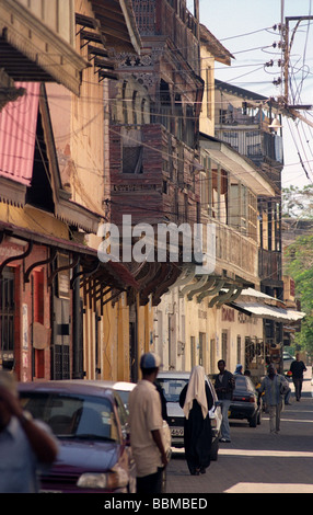 Ndia kuu scena old town mombasa kenya Foto Stock