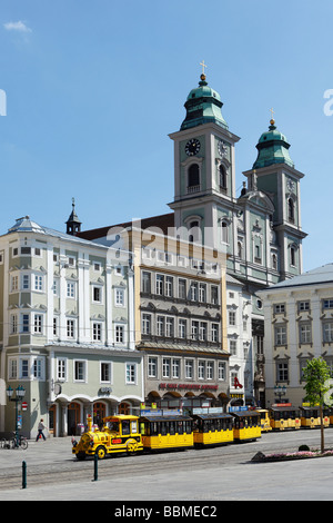 La piazza principale e la vecchia cupola, Linz, Austria superiore, Austria, Europa Foto Stock