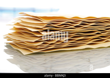 Sfoglie di pasta, crudo Foto Stock