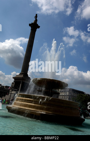 Colonna di Nelson a Trafalgar Square a Londra. Foto Stock
