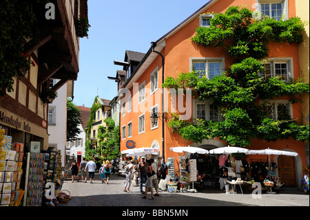 Meersburg sul Lago di Costanza, Baden-Wuerttemberg, Germania, Europa Foto Stock