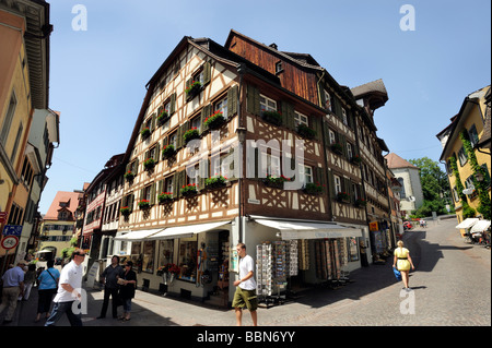 Casa in legno e muratura in Meersburg sul Lago di Costanza, Baden-Wuerttemberg, Germania, Europa Foto Stock