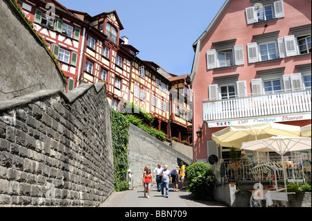 Meersburg sul Lago di Costanza, Baden-Wuerttemberg, Germania, Europa Foto Stock