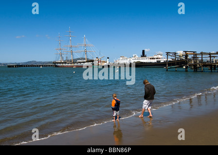 San Francisco parco acquatico e Hyde Street Pier al Fisherman's Wharf Foto 12 casanf78304 foto copyright Lee Foster Foto Stock