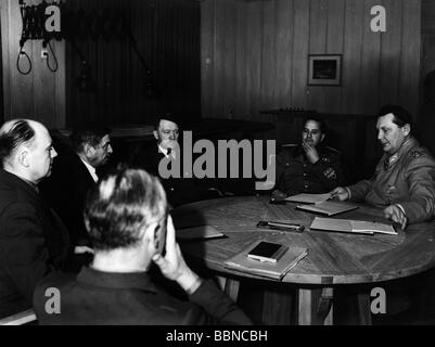 Eventi, Seconda guerra mondiale / seconda guerra mondiale, politica, Francia, il primo ministro francese, Pierre Laval, visitando Hitler a Monaco, 10.11.1942, Foto Stock