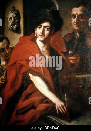Asam, Cosmas Damian, 28.9.1686 - 10.5.1742, pittore, scultore e architetto tedesco, a metà lunghezza, pittura, Museo Freising, Foto Stock