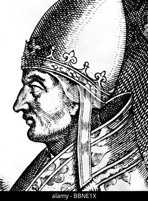 Innocent III (Lotario Conte di segni), 1160/1161 - 16.7.1216, papa 8.1.1198 - 16.7.1216, ritratto, legno, 17th secolo, , Foto Stock