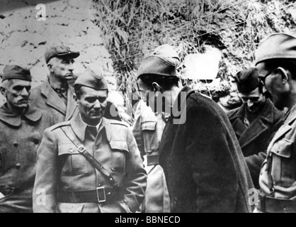 Tito, Josip Broz, 7.5.2.1892 - 4.5.1980, politico jugoslavo, presidente, a Jajce, 1943, Foto Stock