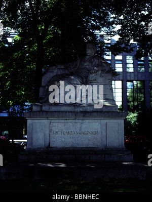 Wagner, Richard, 22.5.1813 - 13.2.1883, compositore tedesco, monumento a Monaco, Foto Stock