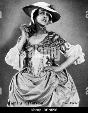 Karsavina, Tamara, 10.3.1885 - 9.3.1885, ballerina inglese di origine russa, mezza lunghezza in costume, circa 1910, Foto Stock