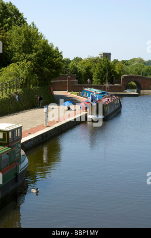 Barche in Shireoaks Marina, sul Chesterfield Canal vicino a Worksop, Nottinghamshire, Inghilterra Foto Stock