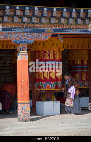 Mulini di preghiera tempio a Thimphu Bhutan Asia 90909 Bhutan-Thimphu Foto Stock