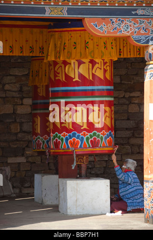 Mulini di preghiera tempio a Thimphu Bhutan Asia 90910 Bhutan-Thimphu Foto Stock