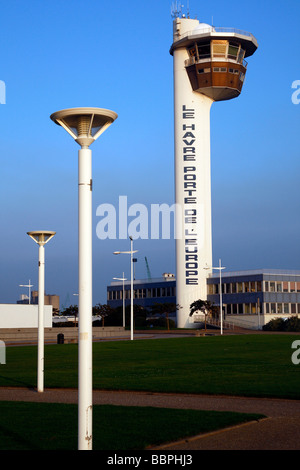 Torre di controllo della Capitaneria del porto di Le Havre, SEINE-MARITIME (76), in Normandia, Francia Foto Stock