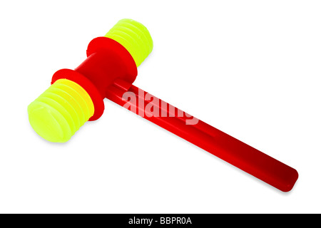 Martello giocattolo musicale isolate su uno sfondo bianco Foto Stock