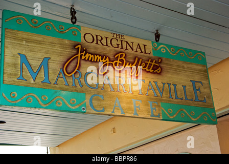 Cartello pubblicitario da appendere a Jimmy Buffet Margaritaville originale Cafe 'Key West Florida' Foto Stock