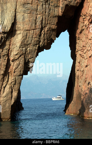CAPO ROSSO, Calanches de Piana, scogliere, Corsica Foto Stock