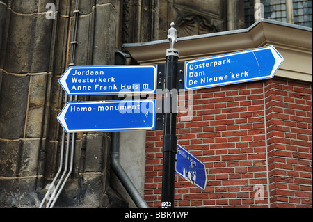 Informazioni registrazione ad Amsterdam vicino alla casa di Anne Frank Foto Stock