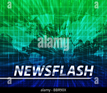 Ultime news newsflash splash screen illustrazione annuncio Foto Stock