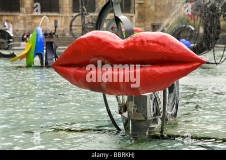 Amore, le labbra, L'Amour (les lèvres) nella Fontana Stravinsky, Parigi, Francia, Europa Foto Stock
