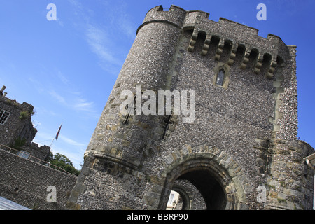 Barbican Gate, Lewes Castle, Lewes, East Sussex, England, Regno Unito, Gran Bretagna Foto Stock