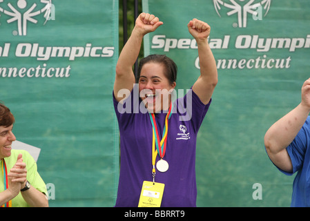 Connecticut USA Special Olympics cerimonia di premiazione medaglia d'Oro Foto Stock