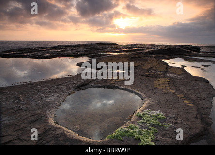 Alba e tramonto a North Narrabeen, Sydney, NSW, Australia Foto Stock