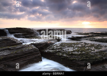 Alba e tramonto a North Narrabeen, Sydney, NSW, Australia Foto Stock