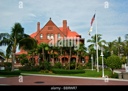 Bella ristrutturato ristrutturato Key West mattone rosso Museo di Storia dell'arte presso la Custom House Edificio del patrimonio Foto Stock