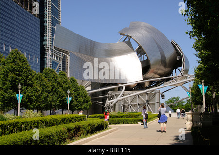 Il Jay Pritzker Pavilion di Millennium Park downtown Chicago Illinois USA Foto Stock