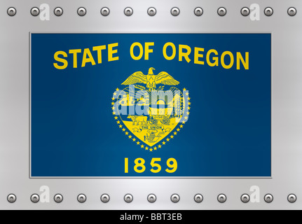 Grande immagine della bandiera di Oregon Foto Stock