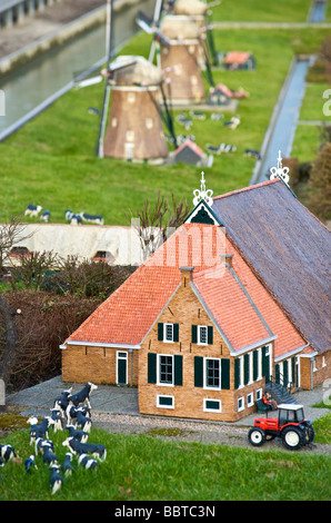 Kinderdijk come replicato in Madurodam Foto Stock