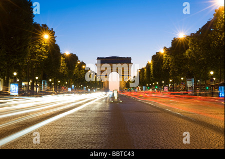 Paris Avenue des Champs Elysées Foto Stock