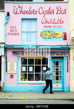 Oyster bar, negozio di ostriche, Whitstable Kent Foto Stock