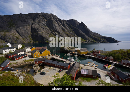 Porto di villaggio Nusfjord Lofoten in Norvegia Giugno 2008 Foto Stock