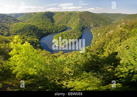 Il meandro del Queuille, sul fiume Sioule (Puy de Dôme - Francia). Méandre de Queuille sur la Sioule (Puy de Dôme - Francia). Foto Stock