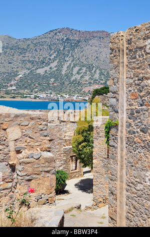 Isola di Spinalonga (Kalidon), ex lebbrosario, Creta, Grecia, Europa Foto Stock