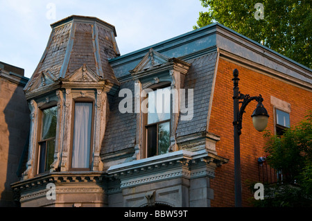Tipica casa vittoriana nel ghetto Mcgill Montreal Foto Stock