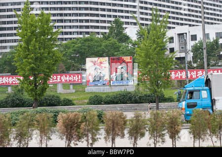 Street Shots Pyongyang Corea del Nord Foto Stock