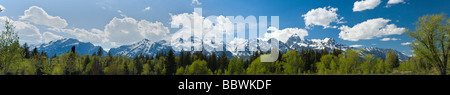 Montagne coperte di neve nel Parco Nazionale di Grand Teton in Wyoming Foto Stock