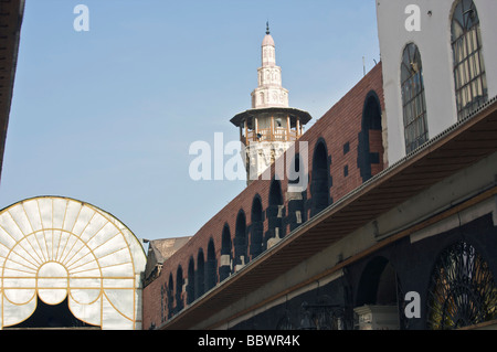 Vista dello Skyline di ingresso della sezione occidentale della strada diritta, noto come Midhat Pascià, nella città vecchia di Damasco, Siria Foto Stock