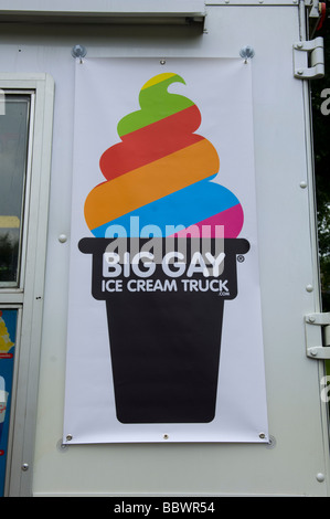 Doug Quint s Big Gay Gelato carrello fa il suo debutto a Brooklyn orgoglio nel Prospect Park Brooklyn in New York Foto Stock