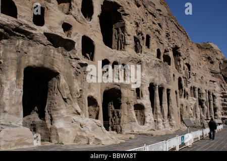 Le Grotte di Yungang, 16km a ovest di Datong, nella provincia di Shanxi. V secolo d.c. Foto Stock