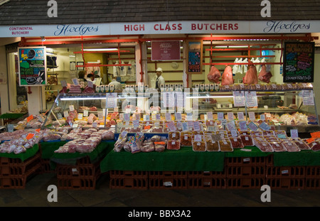 Butcher Shop nel mercato coperto Oxford Foto Stock