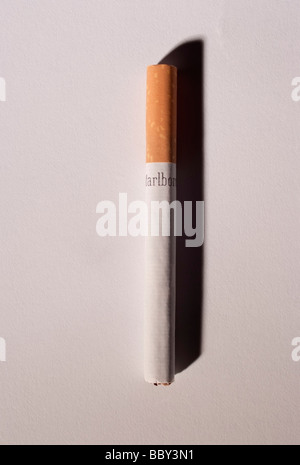 Una sigaretta filtrato su uno sfondo luminoso. Nel 2009 la U.S. Il senato ha iniziato il dibattito consentendo la U.S. La FDA per regolare le sigarette Foto Stock